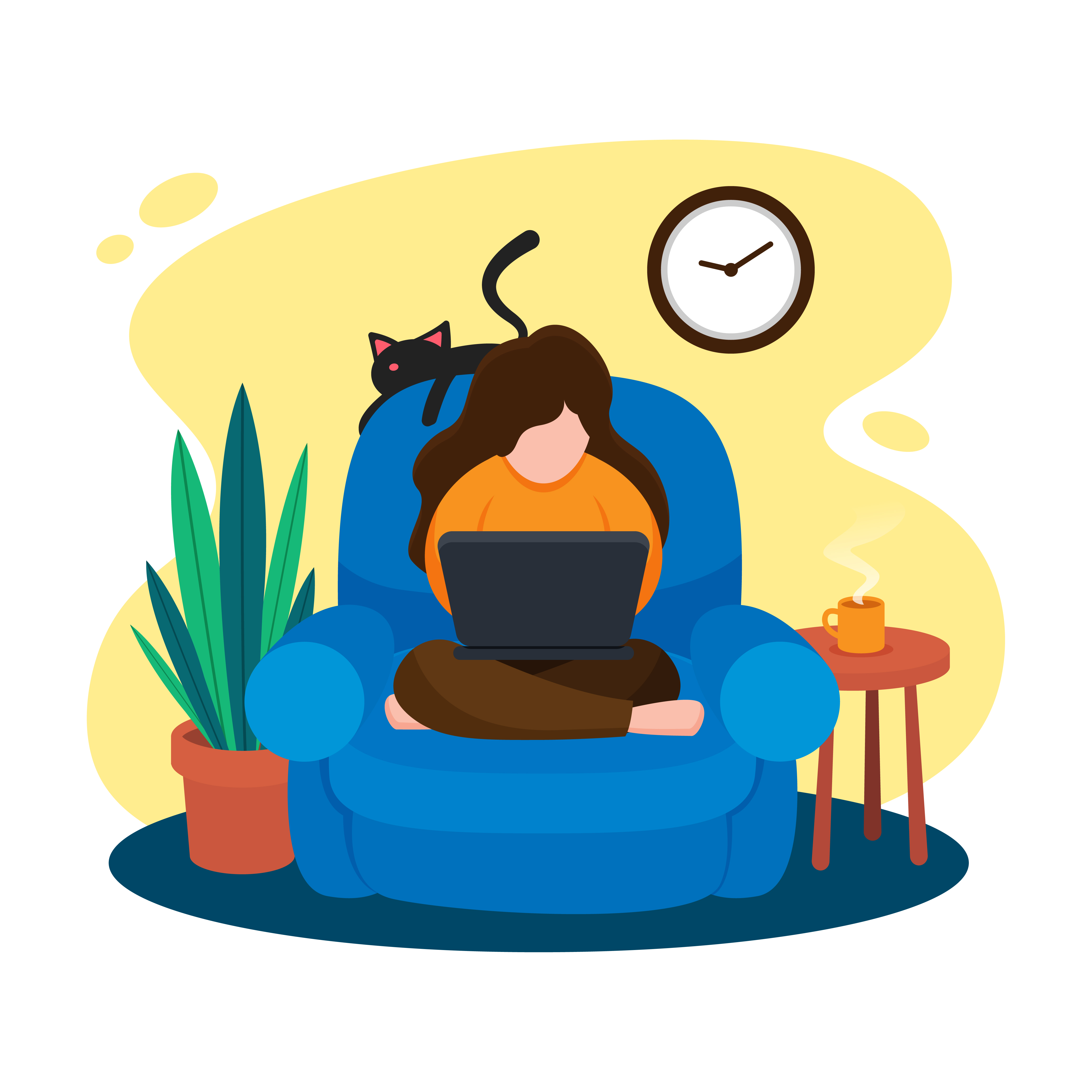 woman-sitting-on-an-armchair-and-working-with-her-laptop